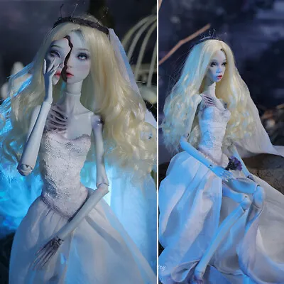 1/4 BJD Doll Zombie Bride Girl Resin Ball Jointed Eyes Makeup Wig Dress FULL SET • £147.99