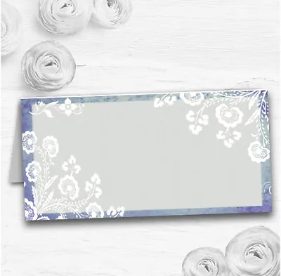 Rustic Blue Lace Wedding Table Seating Name Place Cards • £44.95