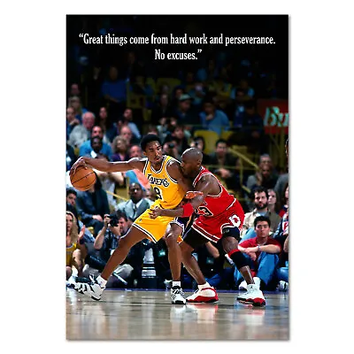 Kobe Bryant Poster Inspirational Wall Art 01 | Motivational Quote - High Quality • $14.44