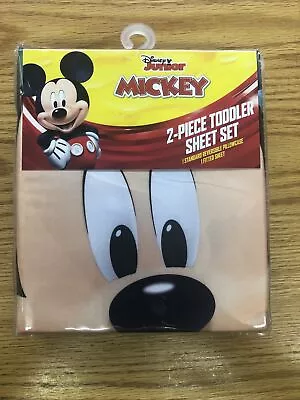 Disney Junior Mickey Mouse 2 Piece Toddler Fitted Sheet Set 6011396 • $17.99