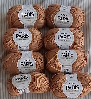 DROPS Paris Aran Yarn Dark Beige 100% Cotton Knitting Crochet  50g Balls 75m • £1.25