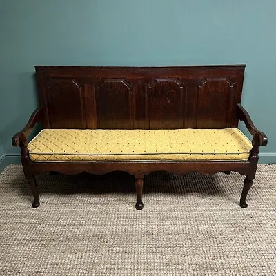 Period Georgian Oak Antique Settle / Bench • £1295