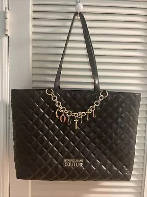 Versace Jeans Couture  Black Tote Bag  - Charm Trim • $110