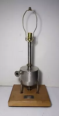 Vintage Machine Age Industrial Stainless Steel Steampunk Sculpture Table Lamp • $265.50