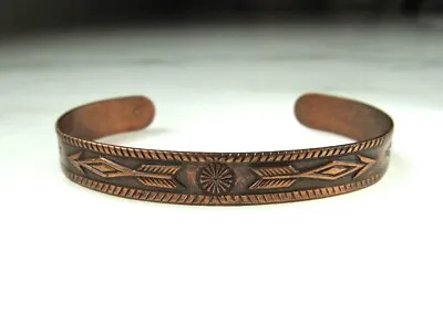 Vintage Copper Bell Trading Post Cuff Bracelet 8mm C3585 • $49