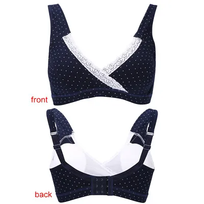 Women Cotton No Wire Maternity Bra Pregnant Breastfeeding Nursing Sleep Bras UK • £10.76