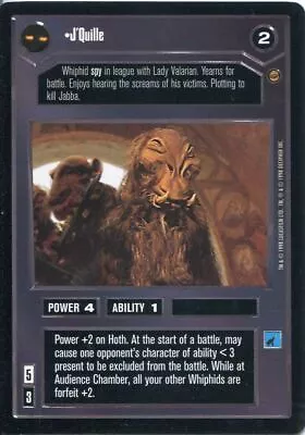 Star Wars CCG Jabbas Palace Card J Quille • £1.49