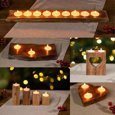 Wooden Tealight Candle Holders Home Decor Table Centrepiece Decoration Gift • £11.99