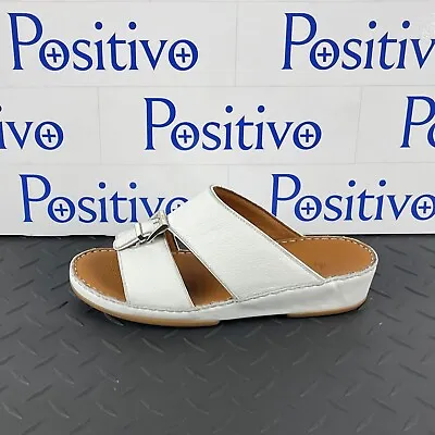 Bally Mens Herb White Leather Grained Sandals Slide US 12 New • $229