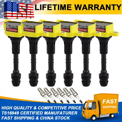 6 Ignition Coil & Iridium Spark Plug For Nissan Frontier Pathfinder Maxima 3.5L • $96.39