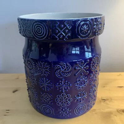 Portmeirion Totem Cobalt Blue - Biscuit Barrel / Storage Jar - 20cm • £20