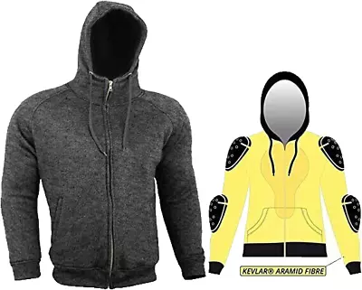 Sale! Motorcycle Fleece Made With Kevlar Hoodie Mens CE Armoured Jacket Small • $49.99