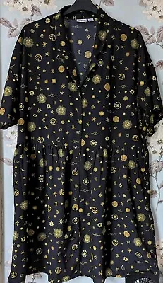 Stunning Noisy May Cosmic Galaxy Geek Space Steampunk Theme Dress Size 22 • £12.98