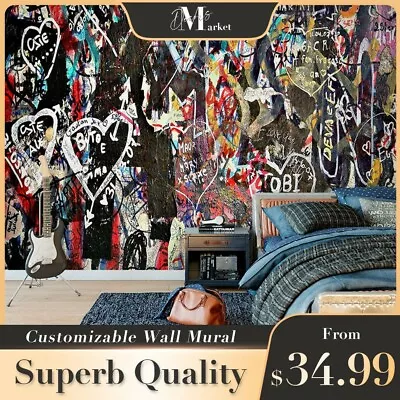 Letters Graffiti 3D Wall Mural Bedroom Removable Wallpaper Murals • $34.99