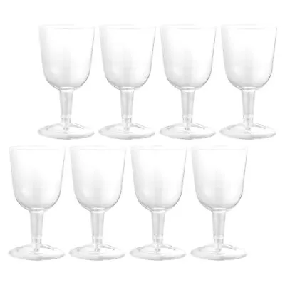 8pcs Plastic Wine Glasses 6oz Disposable Cups For Weddings & Picnics • $10.97