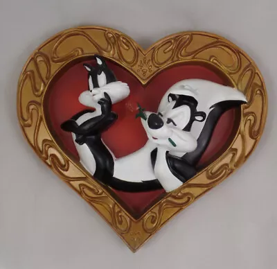 Masterpiece Series Pepe Le Pew & Penelope Heart 3D Plaque #1324 Of 2500 COA  • $225