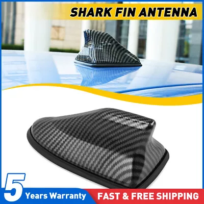 Carbon Fiber Car Shark Fin Aerial Antenna Mast Roof AM/FM Radio Signal Kit Tool • £10.99