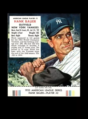 1953 Red Man Set-Break #AL2 Hank Bauer LOW GRADE (crease) *GMCARDS* • $1.04