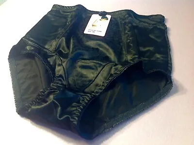 $16.99 • Buy Women Briefs,Control Panties Ann Diane SZ. 3XL. Black Satin W/2 Secret Pockets