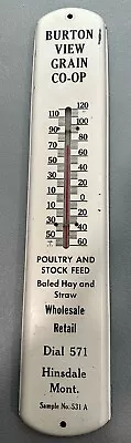 Vintage Poultry & Stock Feed Thermometer Farm GRAIN CO-OP Montana RARE • $325