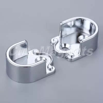 2Pcs Wardrobe Rail Hanger Rod Socket Support 19mm Tube Round End Bracket Holder • £4.43
