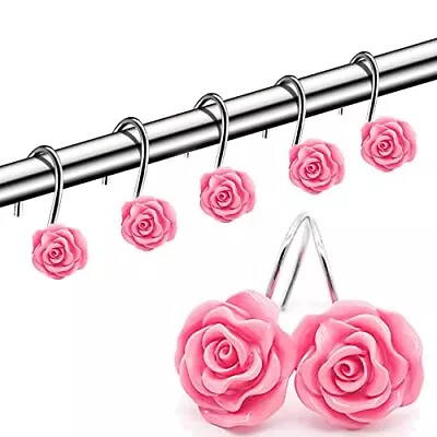 Actpe 12pcs Shower Curtain Hooks Home Decorative Rustproof Shower Curtain Hoo... • $17.29