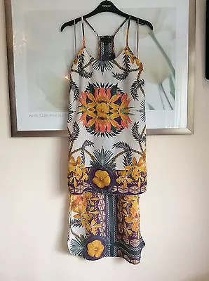 £14.99 • Buy Topshop Tropical Palm Orchid Asymmetric Cami Dress, UK Size 10 Immaculate
