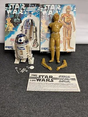 Star Wars MPC R2-D2 C-3PO Model Kits With  Boxes As Shown 1977 GMFG As-is • $40