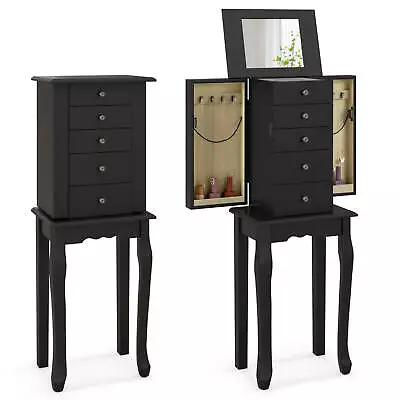 Jewelry Cabinet W/ Mirror Armoire Storage Box Chest Standing Organizer Christmas • $74.99