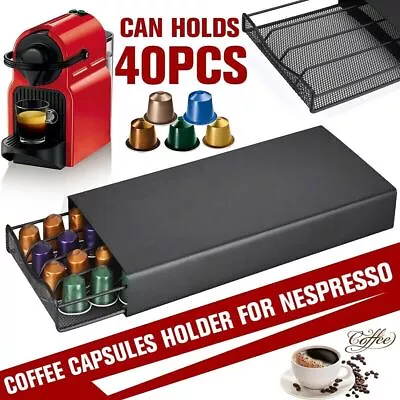 Coffee Capsules Holder Rack 40 Pods Drawer Storage Organizer Stand For Nespres • $33.49