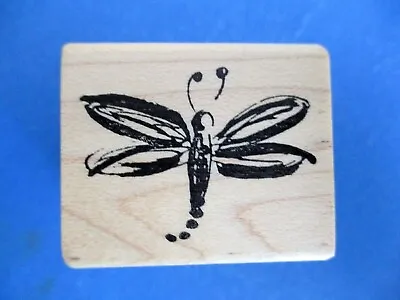 Magenta Dragonfly  Rubber Stamp Wood Mtd 03106e • $4.95