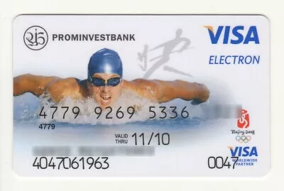 Credit Card Swimmer SPORT Beijing 2008 Summer Olympics Bank UKRAINE VISA Expired • $13.47