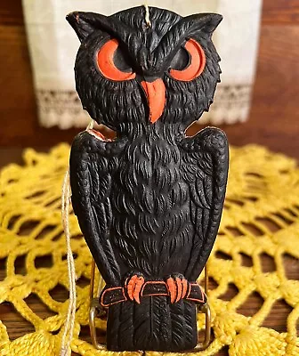 NMINT VERY RARE Antique Vintage Halloween Mini Owl Diecut Decoration Germany 30s • $187.50