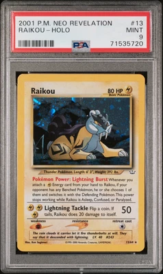 $199.59 • Buy 2001 Pokemon Neo Revelation 13/64 Raikou Holo Unlimited PSA 9 Mint