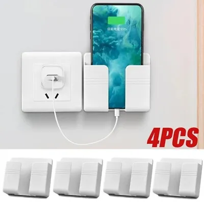 4 X Holder Wall Mounted Mobile Phone Charging Organizer Storage Box Stand Rack • $11.99