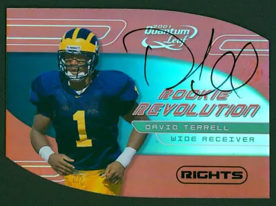 2001 Quantum Leaf Rookie Revolution DAVID TERRELL Auto Rookie #/50 Rare RC SP • $49.95