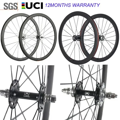 Carbon Fixed Gear Wheels 700C Road Bike Track Wheelset 38mm 50mm 60mm 88mm Wheel • $327.75