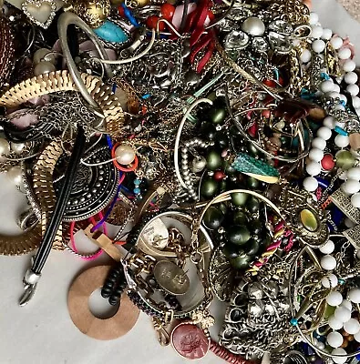 16.3LBS Broken Junk Jewelry Lot Craft Harvest Repurpose Unsorted DIY Bulk Scrap • $125