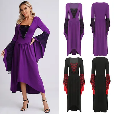 Women Costume Medieval Dress Cosplay Robe Masquerade Ball Gown Theme Uniform • $8.27