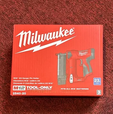 Milwaukee 2540-20 M12 23 Gauge Pin Nailer *** Tool Only • $130.50