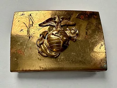 US Marine Corps Belt Buckle Brass NCO With Globe And Anchor • $6