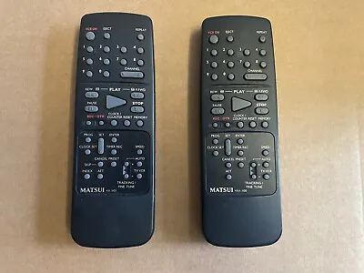 2 MATSUI VCR TV REMOTE CONTROL For VX1100 & VX1105 • £9.99