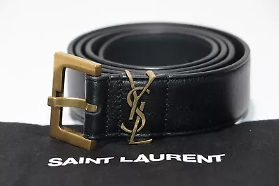 $279.99 • Buy Yves Saint Laurent YSL Monogram Lacquer Leather Belt VCT 634437 80-05-21