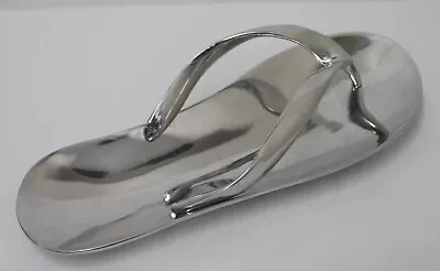 Mariposa Solid Aluminum Flip Flop Sandal Beach Decor Trinket/Candy Dish Tray 12” • $24.99