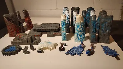 Mega Bloks Fire Ice Dragons Dragon Mountain 9858 Pillars And Bases +Misc. Pieces • $42