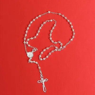 925 Sterling SILVER Men And Women/Catholic ROSARIO Necklace  • $140