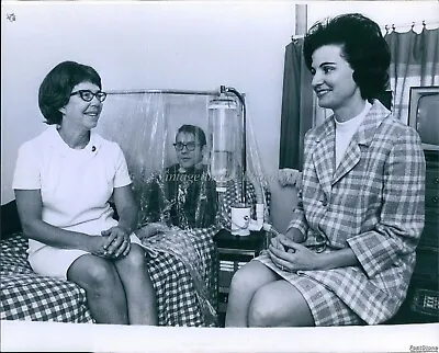 Vintage Nurses Tend Oxygen Tent For Cystic Fibrosis Patient Medicine 8X10 Photo • $17.99