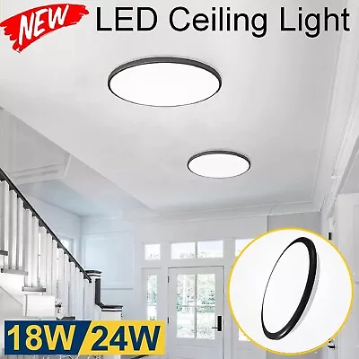 LED Ceiling Down Light Round 18/24W Ultra-THIN Oyster Lamp Modern Cool 50000 Hrs • $36.99