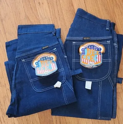 (2) Vintage Dee Cee Deadstock Denim Carpenter Jeans Pants Actual Size 28 X 35 • $38