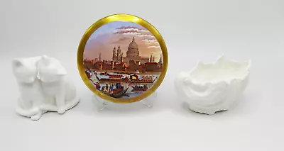 Coalport Bone China. Shell. Cats. Trinket Box St Pauls Cathedral & River Pageant • £7.99